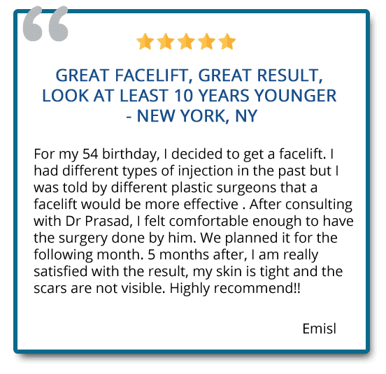 Facelift patient review: Great Facelift, Great Result, Look at Least 10 Years Younger - New York NY.