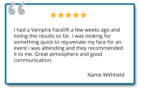 vampire facelift patient reviews "loving the results so far"