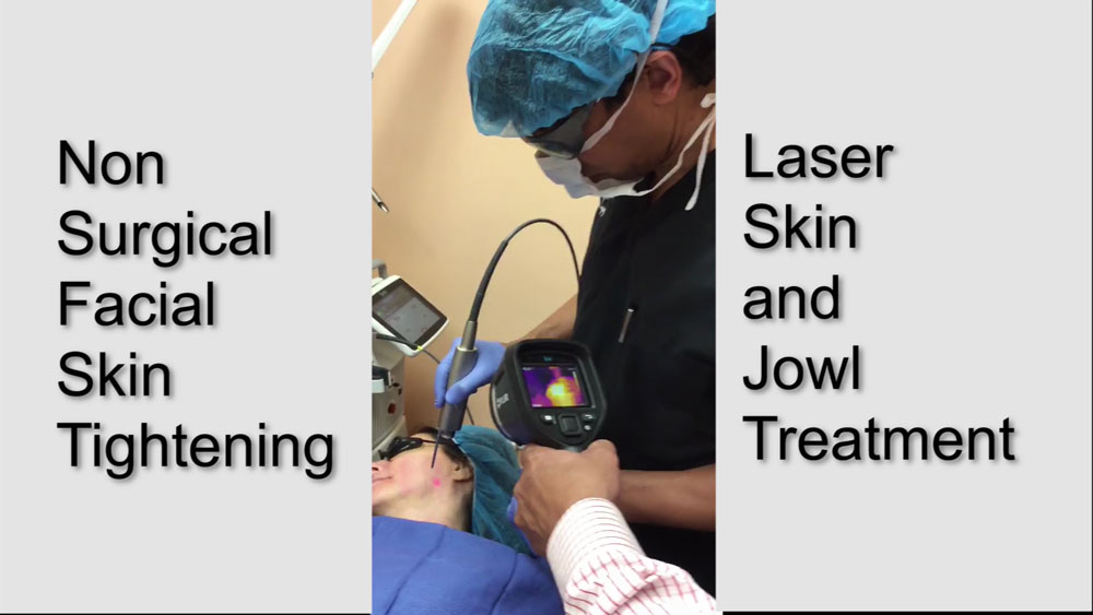 Dr. Amiya Prasad performing Non-surgical laser facial skin tightening on female patient
