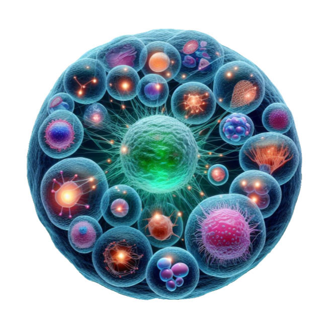 illustration of stem cell exosome and liposome