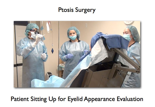 Dr. Amiya Prasad evaluating the patient during ptosis surgery