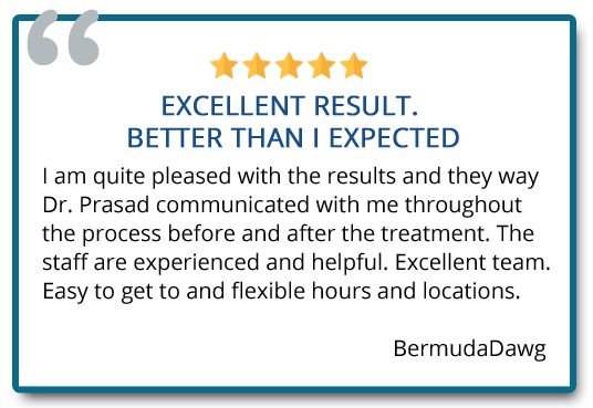 Patient Testimonials. ``Excellent result. Better than I expected``
