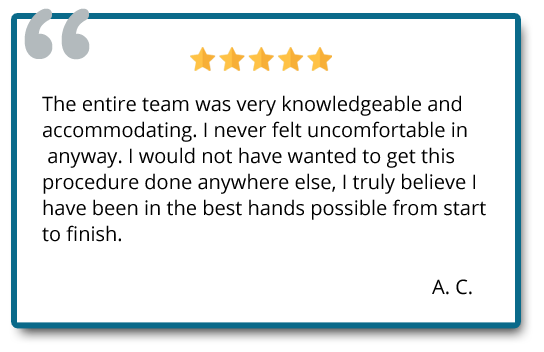 patient's testimonials on service experience