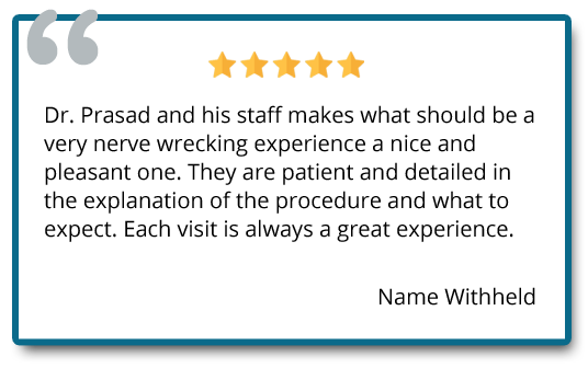 patient review on great experience with Dr Prasad